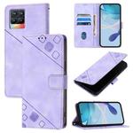 For Realme 8 5G / Realme 9 5G India Skin-feel Embossed Leather Phone Case(Light Purple)