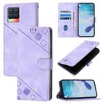 For Realme V13 5G / Q3 5G / Q3i 5G Skin-feel Embossed Leather Phone Case(Light Purple)