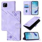 For Realme C20 / C11 2021 / C21 Skin-feel Embossed Leather Phone Case(Light Purple)