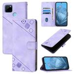For Realme C21Y Skin-feel Embossed Leather Phone Case(Light Purple)