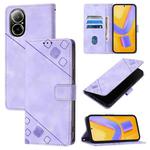 For Realme C67 4G Global Skin-feel Embossed Leather Phone Case(Light Purple)
