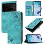 For Realme GT5 240W / Realme GT5 Skin-feel Embossed Leather Phone Case(Green)