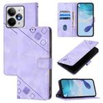 For Realme Neo7 Turbo 5G Skin-feel Embossed Leather Phone Case(Light Purple)