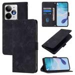 For Realme Neo7 Turbo 5G Skin-feel Embossed Leather Phone Case(Black)