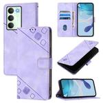 For Realme V70 / 14x Global / C75 5G Skin-feel Embossed Leather Phone Case(Light Purple)