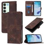 For Realme V70 / 14x Global / C75 5G Skin-feel Embossed Leather Phone Case(Brown)