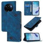 For Realme Narzo 80 Pro / 14 Pro 5G India Skin-feel Embossed Leather Phone Case(Blue)