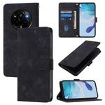 For Realme Narzo 80 Pro / 14 Pro 5G India Skin-feel Embossed Leather Phone Case(Black)
