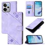 For Realme 14 5G Global / P3 5G India Skin-feel Embossed Leather Phone Case(Light Purple)