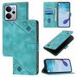 For Realme 14 5G Global / P3 5G India Skin-feel Embossed Leather Phone Case(Green)
