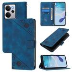 For Realme 14 5G Global / P3 5G India Skin-feel Embossed Leather Phone Case(Blue)