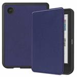 For KOBO Clara Colour / BW Solid Color Voltage Caster TPU Leather Smart Tablet Case(Dark Blue)