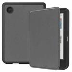 For KOBO Clara Colour / BW Solid Color Voltage Caster TPU Leather Smart Tablet Case(Grey)