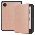 For KOBO Clara Colour / BW Solid Color Voltage Caster TPU Leather Smart Tablet Case(Rose Gold)
