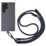 8mm S Texture Phone Anti-lost Neck Chain Nylon Crossbody Lanyard, Adjustable Length: about 75-135cm(Black Blue)