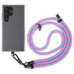 8mm Adjustable Phone Anti-lost Neck Chain Nylon Crossbody Lanyard, Adjustable Length: about 75-135cm(Rose Red Blue)
