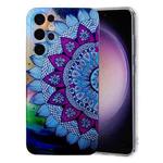 For Samsung Galaxy S24 Ultra 5G Colored Drawing Pattern TPU Phone Case(Half-flower)