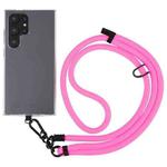 8mm Solid Color Adjustable Phone Anti-lost Neck Chain Nylon Crossbody Lanyard, Adjustable Length: about 75-135cm(Rose Red)