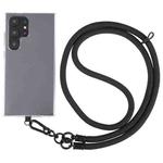 10mm Solid Color Adjustable Phone Anti-lost Neck Chain Nylon Crossbody Lanyard, Adjustable Length: about 75-135cm(Black)