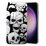 For Google Pixel 8A Colored Drawing Pattern TPU Phone Case(Skull)