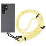 8mm Twill Texture Adjustable Phone Anti-lost Neck Chain Nylon Crossbody Lanyard, Adjustable Length: about 75-135cm(Yellow Pink)