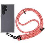 8mm Twill Texture Adjustable Phone Anti-lost Neck Chain Nylon Crossbody Lanyard, Adjustable Length: about 75-135cm(Red Pink)