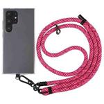 8mm Twill Texture Adjustable Phone Anti-lost Neck Chain Nylon Crossbody Lanyard, Adjustable Length: about 75-135cm(Red Rose Red)