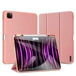 For iPad Pro 13 2024 DUX DUCIS Domo Series Cloth Texture Magnetic Leather Tablet Case(Pink)