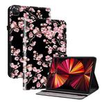 For iPad Pro 12.9 2022 / 2021 / 2020 Crystal Texture Painted Leather Smart Tablet Case(Plum Bossom)