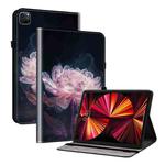 For iPad Pro 12.9 2022 / 2021 / 2020 Crystal Texture Painted Leather Smart Tablet Case(Purple Peony)