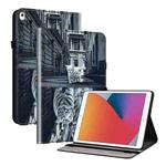 For iPad Air / Air 2 / 9.7 2017 / 2018 Crystal Texture Painted Leather Smart Tablet Case(Cat Reflection Tiger)