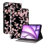 For iPad Air 11 2024 Crystal Texture Painted Leather Smart Tablet Case(Plum Bossom)