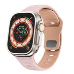 For Apple Watch Ultra 2 49mm Wave Texture Reverse Buckle Silicone Watch Band(Pink+Rose Ash)