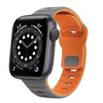 For Apple Watch Series 6 40mm Wave Texture Reverse Buckle Silicone Watch Band(Space Grey Orange)