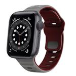 For Apple Watch Series 6 40mm Wave Texture Reverse Buckle Silicone Watch Band(Space Grey Wine Red)