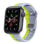 For Apple Watch Series 5 44mm Wave Texture Reverse Buckle Silicone Watch Band(Grey Green)