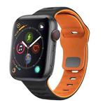 For Apple Watch Series 4 40mm Wave Texture Reverse Buckle Silicone Watch Band(Black Orange)