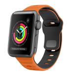 For Apple Watch Series 2 38mm Wave Texture Reverse Buckle Silicone Watch Band(Orange Black)