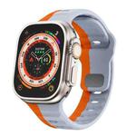 For Apple Watch 38mm Wave Texture Reverse Buckle Silicone Watch Band(Grey Orange)