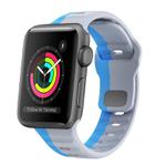 For Apple Watch 38mm Wave Texture Reverse Buckle Silicone Watch Band(Grey Blue)