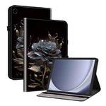 For Samsung Galaxy Tab A9 Crystal Texture Painted Leather Tablet Case(Black Rose)