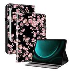 For Samsung Galaxy Tab S9 / S9 FE Crystal Texture Painted Leather Tablet Case(Plum Bossom)