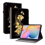 For Samsung Galaxy Tab S6 Lite Crystal Texture Painted Leather Smart Tablet Case(Gold Butterfly Rose)