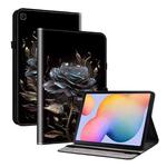 For Samsung Galaxy Tab S6 Lite Crystal Texture Painted Leather Smart Tablet Case(Black Rose)