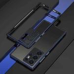 For Samsung Galaxy S24 Ultra 5G Aurora Series Lens Protector + Metal Frame Phone Case(Black Blue)