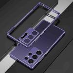 For Samsung Galaxy S24 Ultra 5G Aurora Series Lens Protector + Metal Frame Phone Case(Purple Silver)