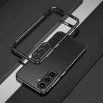 For Samsung Galaxy S24 5G Aurora Series Lens Protector + Metal Frame Phone Case(Black Silver)