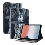 For OPPO Pad Air Crystal Texture Painted Leather Tablet Case(Cat Reflection Tiger)