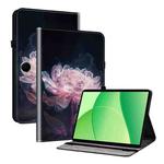 For OPPO Pad SE 11 inch Crystal Texture Painted Leather Tablet Case(Purple Peony)