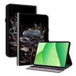 For OPPO Pad SE 11 inch Crystal Texture Painted Leather Tablet Case(Black Rose)